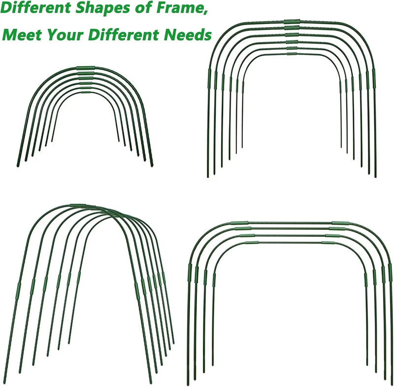 Garden Hoops Grow Tunnel for Raised Beds, 6 Sets 25.6" x 31.5" Rust-Proof Steel Greenhouse Hoops, Plant Support Garden Stakes Frame for Garden Fabric, Row Cover, Garden Netting by GreenHaven Gardens