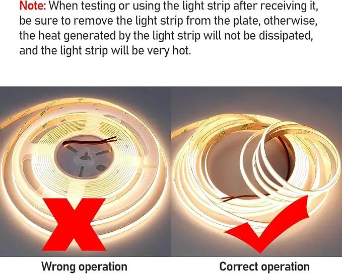 15M/49.2ft 24V COB LED Strip Light Waterproof IP65 Warm White 3000K Uniform Glow 5760LEDs CRI 93+ Flexible LED Tape Lights for DIY Cabinet Bedroom Kitchen Home Decor(No Power Supply) by GreenHaven Gardens