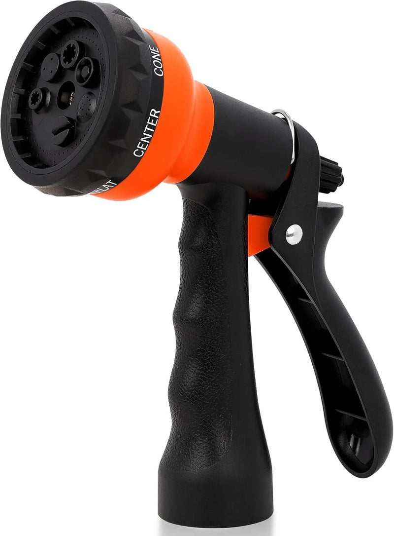 NEXCOVER Garden Hose Nozzle Sprayer - 7 Adjustable Watering Patterns Nozzle for Water Hose, Non-Slip Garden Spray Nozzle for Car Washing, Watering Plants, Pets Showering, Lawns Cleaning, Orange by GreenHaven Gardens