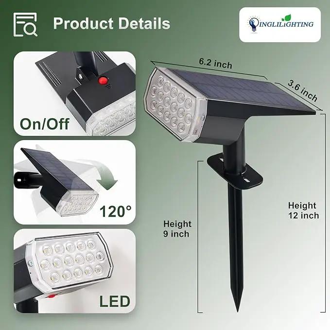 DINGLILIGHTING Solar Lights Outdoor Waterproof: IP65 Led Spot Light Decorations for Garden - 3 Lighting Modes Solar Powered for Yard - Dust to Dawn Uplighting Landscape Pathway Drive Patios 4PC White by GreenHaven Gardens