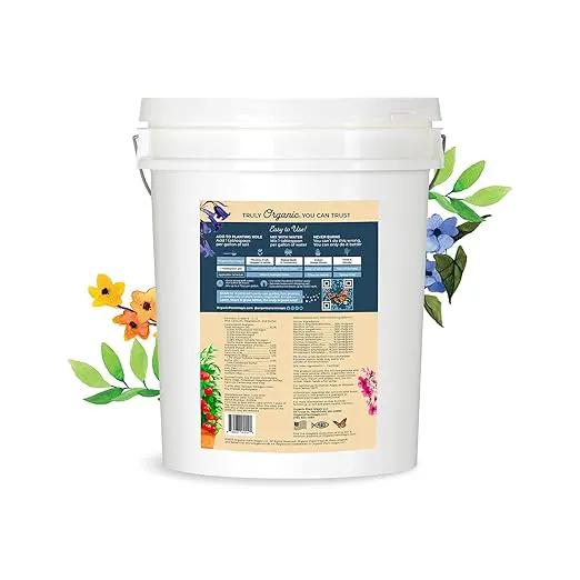 Organic Plant Magic - Truly Organic™ Fast-Acting Soluble Plant Food: All-Purpose Fertilizer Concentrate for All Flower Vegetable Herb Fruit Tree Shrub Container Garden & House Plants [5 lb Bucket] by GreenHaven Gardens