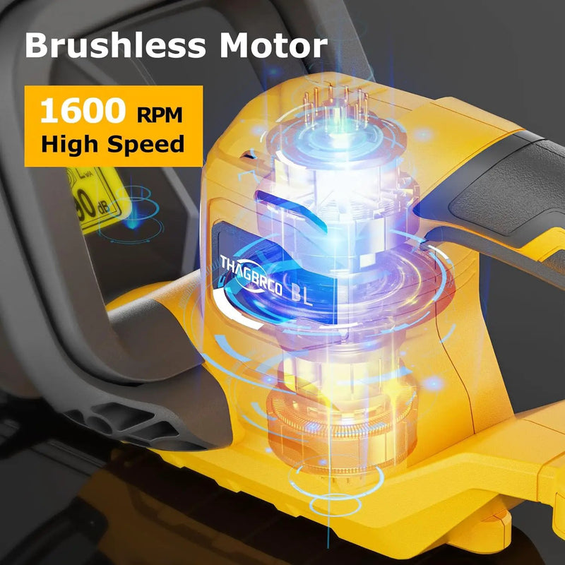 Hedge Trimmer Compatible for Dewalt 20V 60V DCB206 DCB609，Cordless Electric Hedge Trimmer with 1600RPM Brushless Motor, 22'' Dual-Action Blade with 3/5'' Cutting Capacity (NO Battery) by GreenHaven Gardens