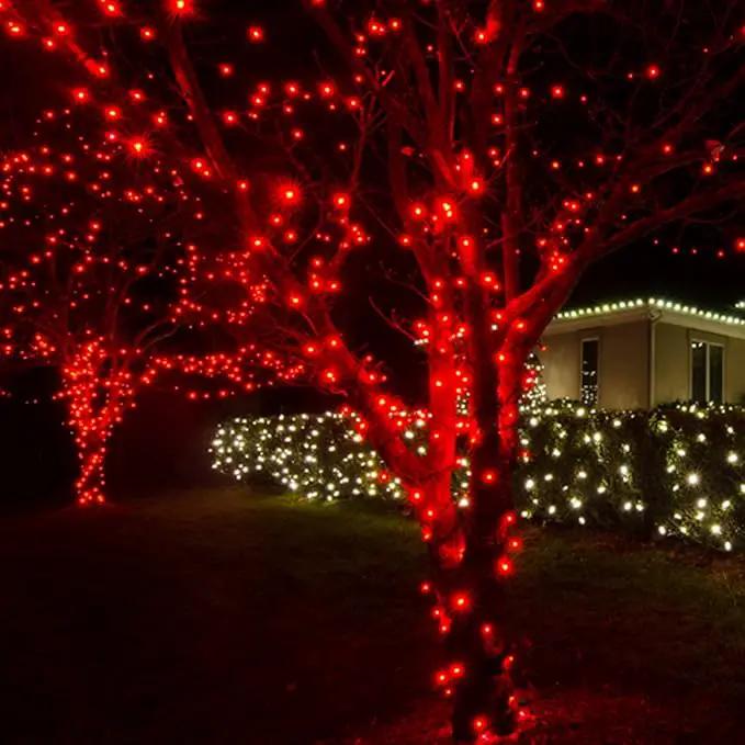 Dazzle Bright 300 LED Christmas String Lights, 100 FT Connectable Waterproof String Lights Green Wire with 8 Modes Christmas Decoration for Indoor Outdoor Party Yard Garden Decor (Red) by GreenHaven Gardens