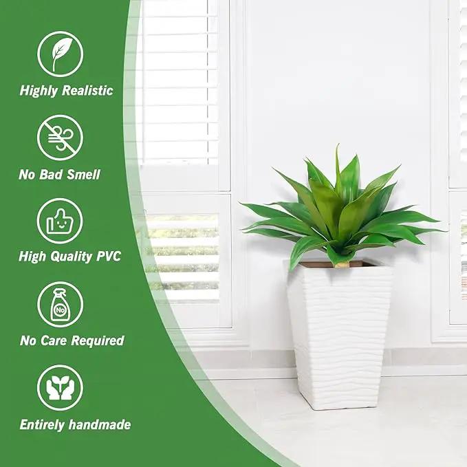 Artificial Agave Plants,Large UV Resistant Fake Agave Planters for Indoor and Outdoor Decorating Plantas Artificiales Decorativas Grandes(2Pack, 28") by GreenHaven Gardens