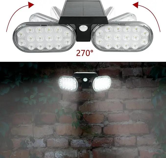 Luwint Solar Motion Lights Outdoor, Waterproof Solar Powered Flood & Security Lights for Outside, 2 Heads Swivel 360 Angle Solar Lights with Ground Stake by GreenHaven Gardens
