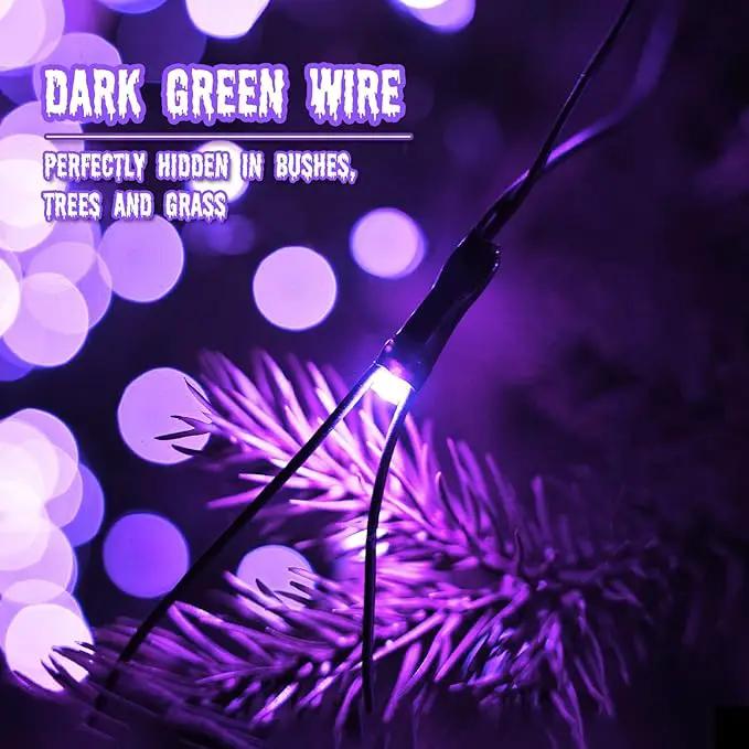 Purple Christmas Net Lights Outdoor - 360 LED Net Lights Waterproof with Remote, 12x5 ft Extendable 8 Modes Christmas Net Lights with Green Wire for Bushes Lawn Garden Shrubs Tree Backyard Decorations by GreenHaven Gardens