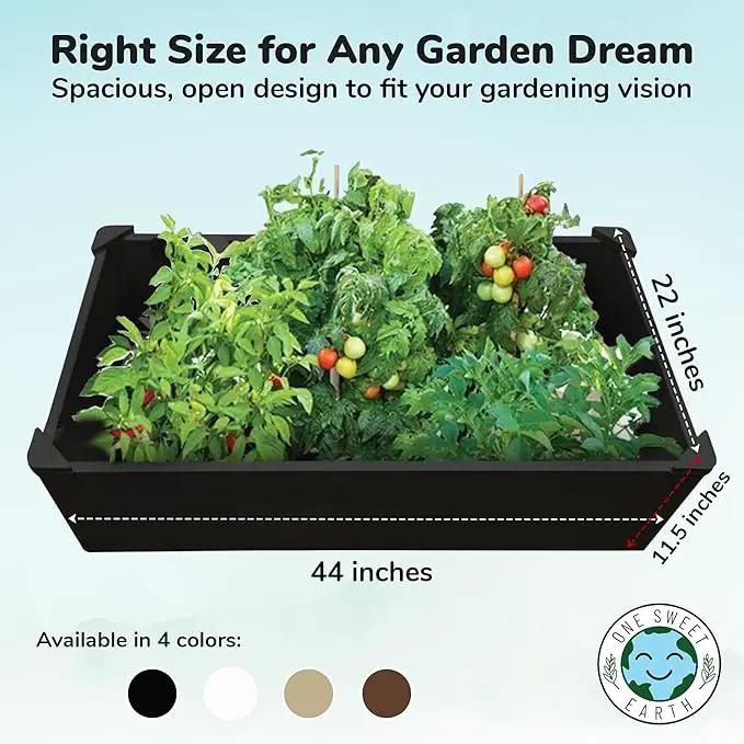 Raised Garden Bed - 2x4 ft Planter Box - Black HDPE - No Tools Needed - DIY Kit for Urban Gardening, Flowers, Herbs & Vegetables - Made in The USA by GreenHaven Gardens