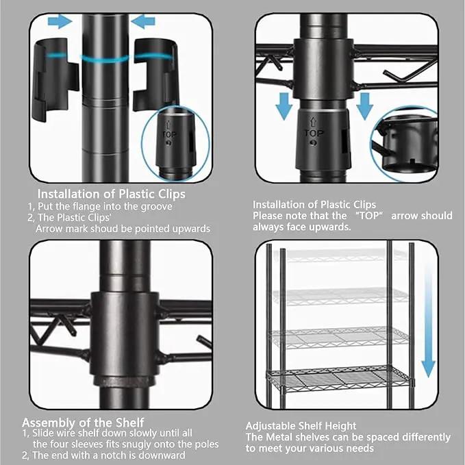 Xiofio Plant Stands for for Indoor Outdoor, Heavy Duty Metal Plant Stand,large Plant Shelf,Adjustable Plant Shelves With Hanging Rod for Living Room,Balcony,Garden,Black by GreenHaven Gardens