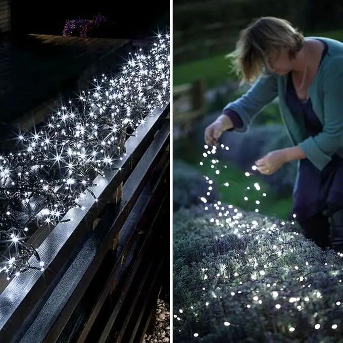 OZS 115Ft 300LED Cool White String Lights Indoor/Outdoor, Waterproof 8 Modes Christmas Lights, Green Wire Tree Lights for Party Wedding Garden Xmas Decorations (Cool White) by GreenHaven Gardens