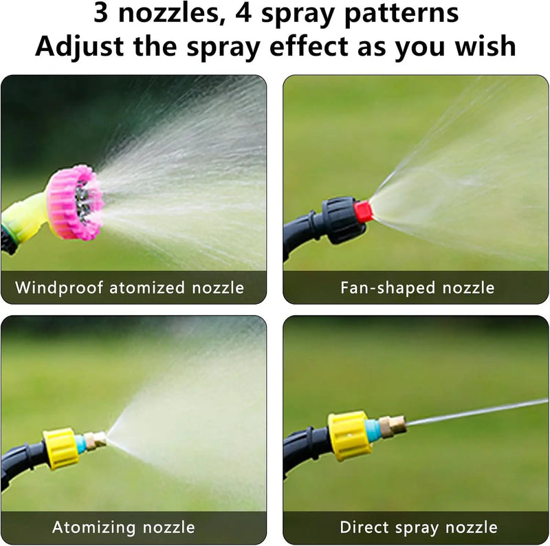 2.4 Gallon Battery Powered Sprayer, Electric Battery Operated Sprayer, Weed Power Sprayers in Lawn and Garden with Adjustable Shoulder Strap and Rechargeable Handle, 3 Mist Nozzles (Orange) by GreenHaven Gardens