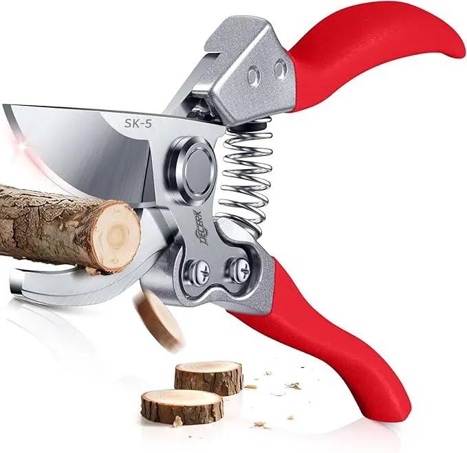 Pruning Shears for Gardening - DECERK 8.5" Professional Bypass Garden Scissors & Clippers, Heavy Duty Hand Held Pruners for Branch & Tree Trimming, Gardening Gifts for Women Men, 2025 Gardener Tools by GreenHaven Gardens