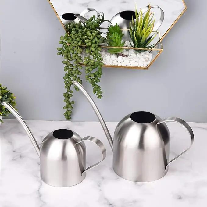 IMEEA Indoor Watering Can for House Plants Stainless Steel Watering Can Metal with Long Spout (33oz/1L) by GreenHaven Gardens