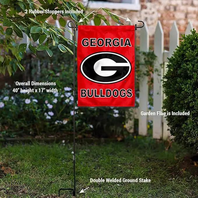 College Flags & Banners Co. Georgia Bulldogs Garden Flag with Pole Stand Holder by GreenHaven Gardens