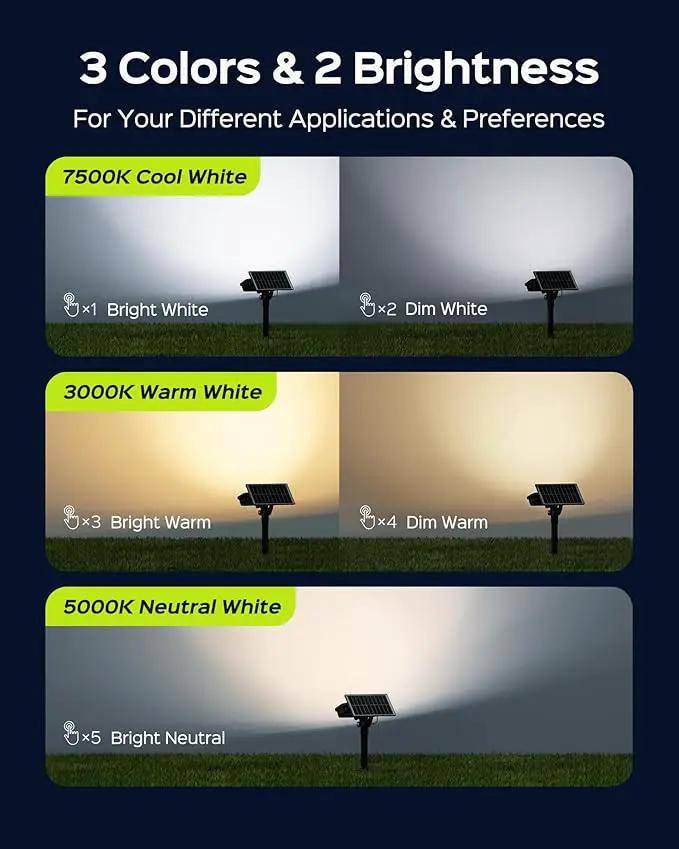 JACKYLED 84-LED Solar Spotlights 5 Lighting Modes 360° Adjustable IP65 Waterproof Super Bright Overnight Solar Spot Lights for Outside with Extendable Spike for Yard, Garden, Lawn, Pathway, 4 Pack by GreenHaven Gardens