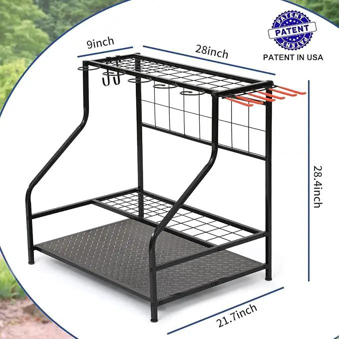 Garden Tool Organizer for Garage, Garden Tool Rack, Up to 58 Long Handled Tools, Yard Tool Holder for Garage, Shed, Outdoor, Tool Stand, Black (Garden Tool Rack) by GreenHaven Gardens