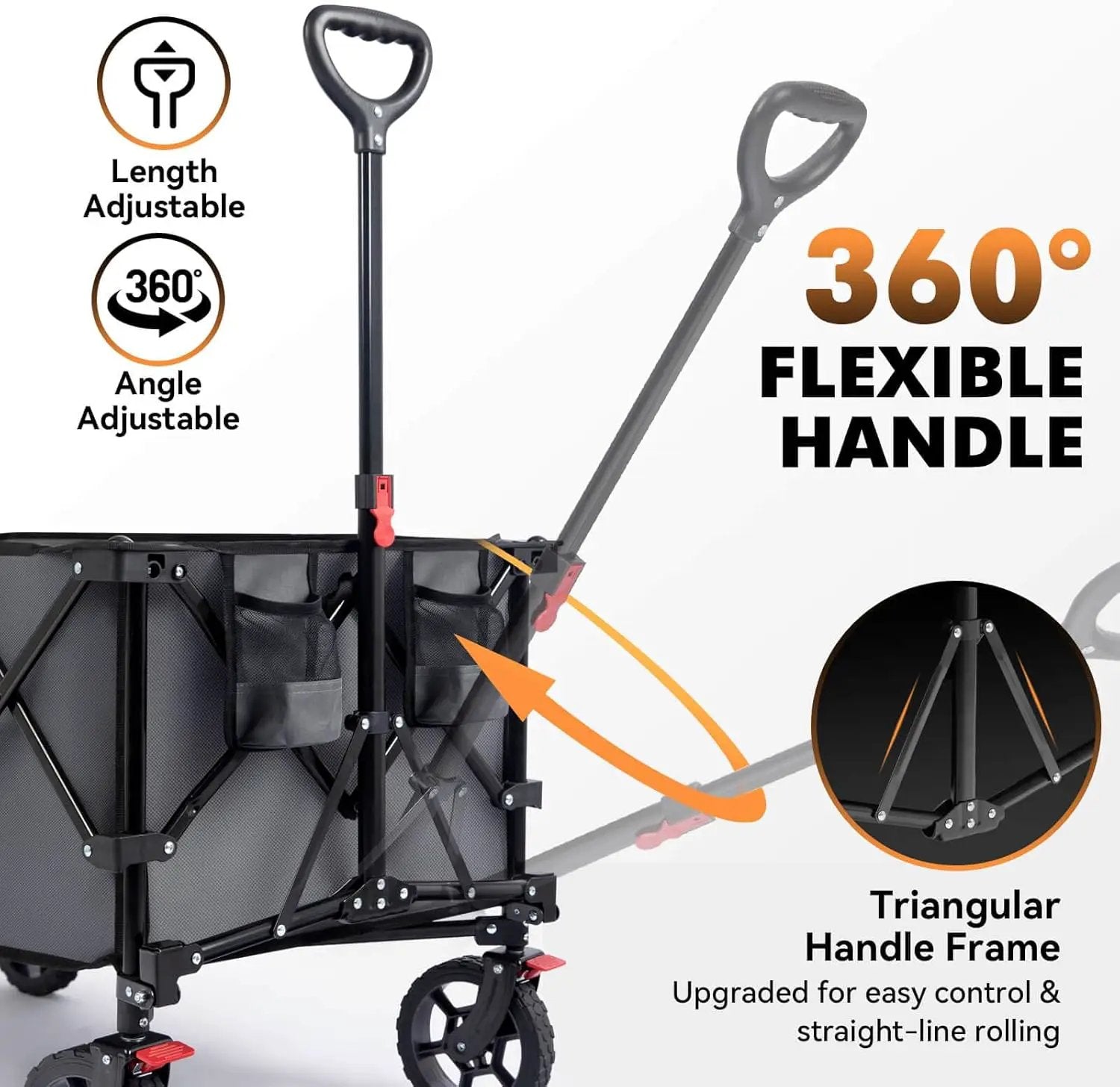 Hikenture Collapsible Wagon - 330LBS Capacity, Extra Large Foldable Wagon with All-Terrain Wheels, Utility Beach Cart for Outdoor Garden by GreenHaven Gardens