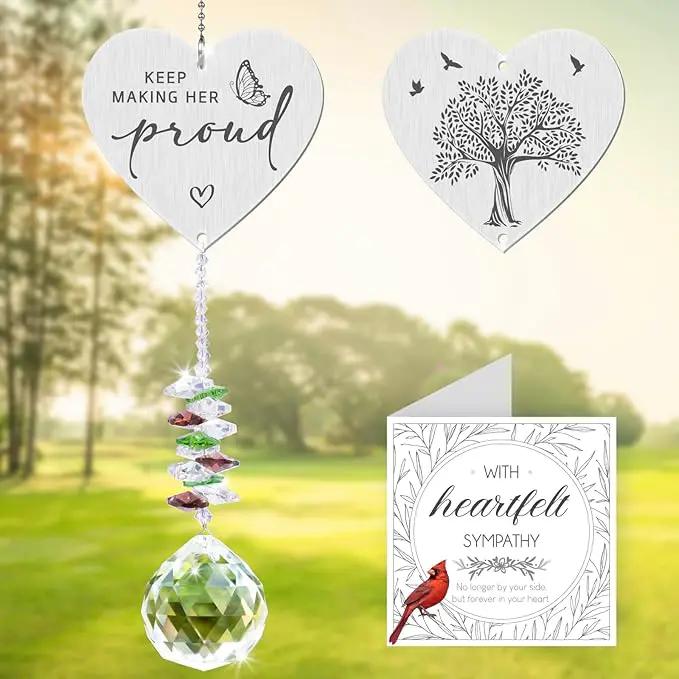 Keep Making Her Proud,Crystal Suncatcher Bereavement Keepsake,Memorial Gift for Loss of Mom,Grandma,Sister,Hanging Crystals Ornament for Window Rainbow Maker Prisms Home Decor Gift by GreenHaven Gardens