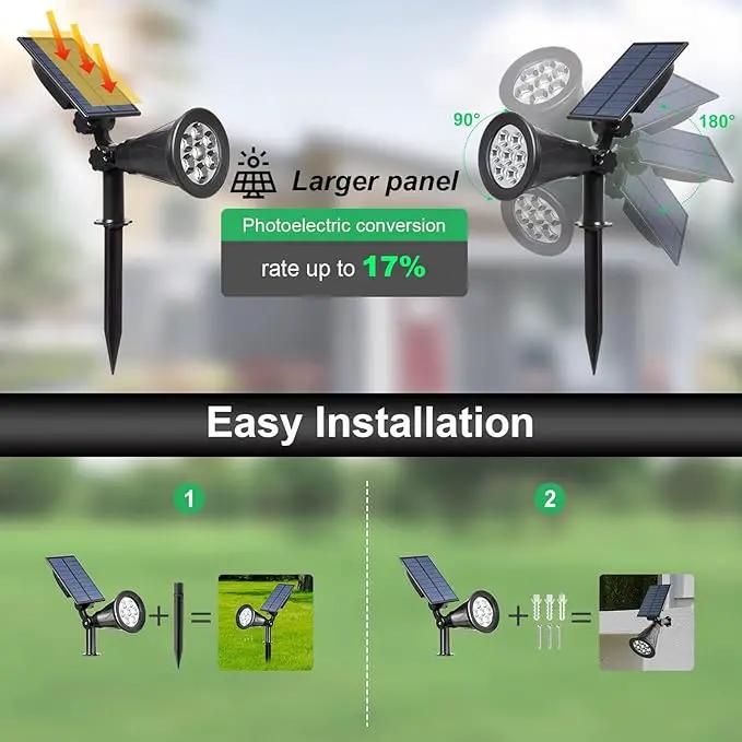 T-SUNUS Halloween Solar Landscape Spotlights Color Changing, Christmas Solar Spot Lights Outdoor Waterproof IP55 Adjustable for Yard Lighting Wall Lights Auto On/Off for Pathway Garden 2 Pack by GreenHaven Gardens