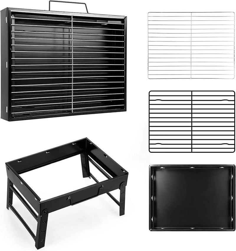Barbecue Grill Portable BBQ Charcoal Grill Smoker Grill for Outdoor Cooking Camping Hiking Picnics Backpacking by GreenHaven Gardens