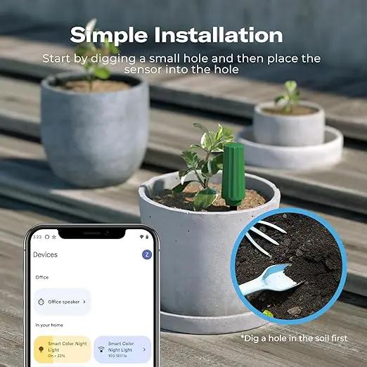 THIRDREALITY Smart Soil Moisture Sensor,Zigbee hub Needed,Accurate Measure,Capacitive Probe,Moisture/Temperature Meter for Garden Planting,Compatible with Homey,Hubitat, SmartThings,Home Assistant by GreenHaven Gardens