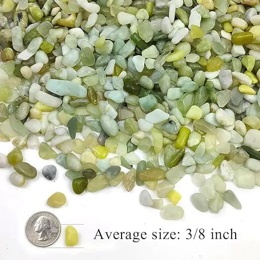 5LB Succulent Jade Pebbles, 3/8 Inch Natural Decorative Polished Stones, River Rocks for Vase, Flowerpot, Indoor and Garden Decoration by GreenHaven Gardens