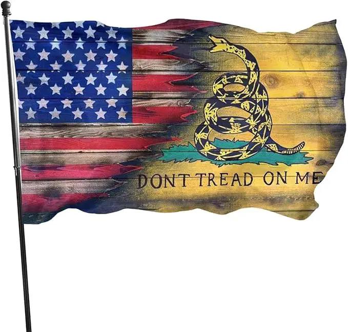 Us Flag Don‘t Tread On Me Flag 3x5 Feet Outdoor/Indoor Retirement Decoration Family America Flag Translucent Single Side Banner Sign by GreenHaven Gardens