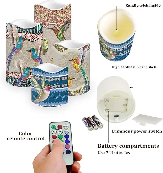 Ystardream Hummingbird Boho Flameless Candles Flicker Spring Summer Theme Decorative Decor for Wedding Date Proposal Easter Dinner Table Home Mother's Day Gift by GreenHaven Gardens