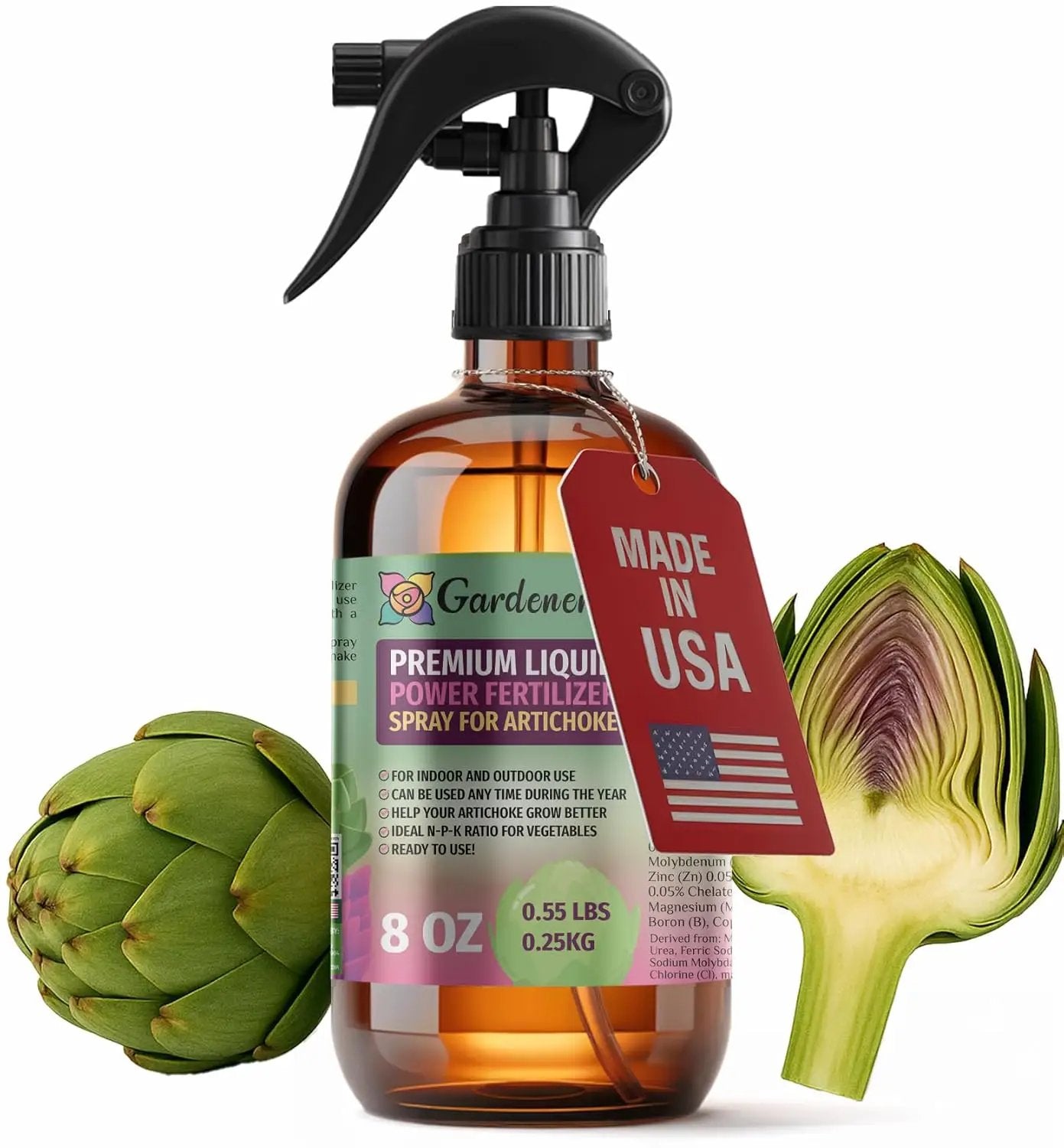 Liquid Power Artichoke Fertilizer Spray – Ready-to-Use Liquid Plant Food for Artichoke – Premixed, Easy Application – Fast-Acting Formula for Growth, Roots & Yield – Indoor & Outdoor Use – 8 oz by GreenHaven Gardens