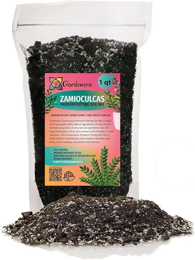 Premium Zamioculcas Plant Potting Mix - Crafted for Resilient Growth and Striking Elegance - 1 Quart by GreenHaven Gardens