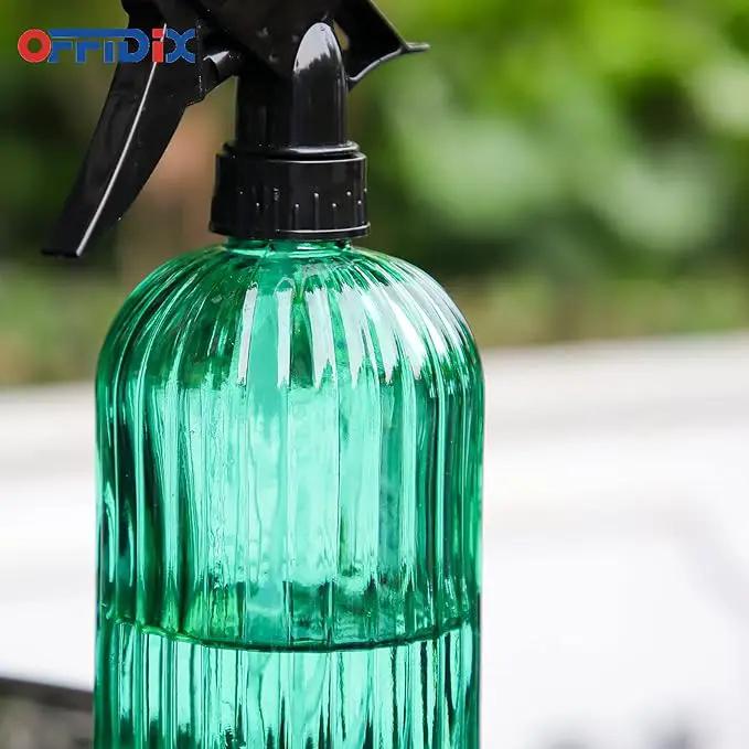 OFFIDIX Glass Spray Bottle, Fine Mist Plant Mister Handheld Pressure Spray Bottles,0.4L/13.5oz Watering Can with Adjustable Nozzle for Outdoor Indoor Gardening and Cleaning Work (Green) by GreenHaven Gardens