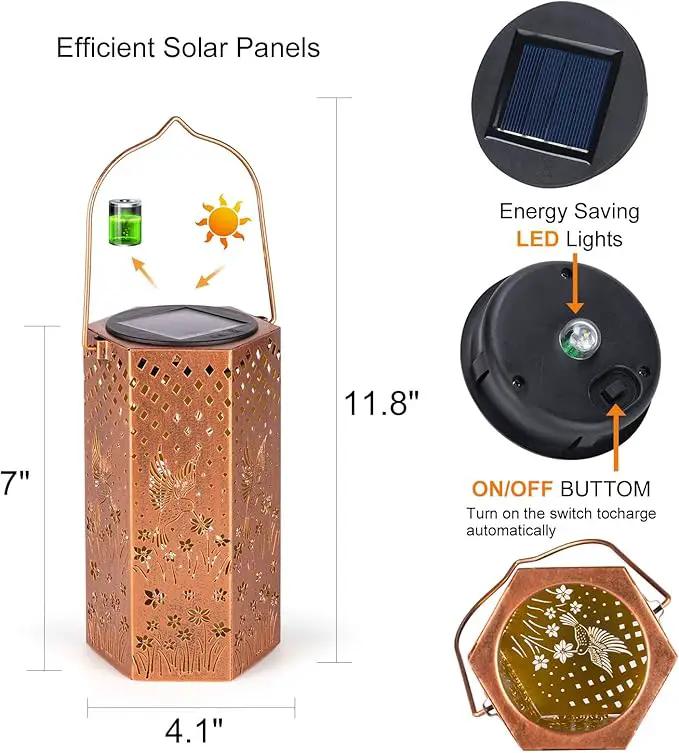 Hummingbird Solar Lanterns Outdoor Waterproof - Birthday Gifts for Women, Men, Mom, Mothers Day Gifts, Solar Lights Outdoor Hanging Garden Decor for Outside, Patio, Outdoor, Yard, Lawn, Balcony by GreenHaven Gardens