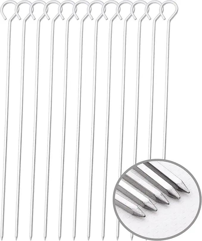 10 inch Barbecue Skewers, HONSHEN Metal BBQ Sticks,12Pack Stainless Steel Square Skewer,Kebob,kabob Sets for Grill Outings Cooking (BBQ Skewers Square 10inch-12p) by GreenHaven Gardens