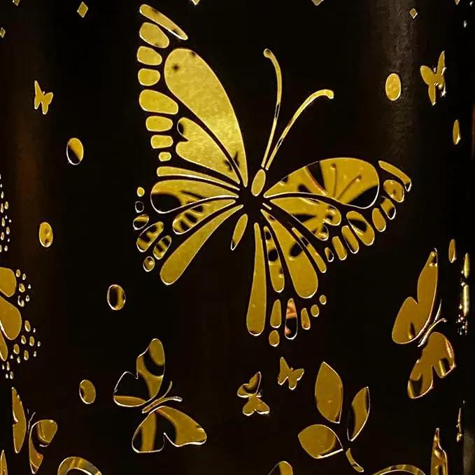 4 Packs Solar Lanterns Outdoor Hanging Lantern Lights, 4 Butterflies Hollowed-Out Metal Decor Lantern, Waterproof LED Decorative Garden Light Gifts by GreenHaven Gardens
