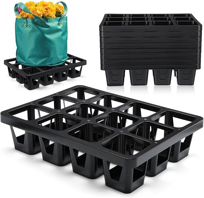 7 Pcs Pot Holder Plant Stands 30 Gallons Large Capacity Outdoor Stands for Pots and Grow Bags Polypropylene Flowerpot for Improved Drainage and Aeration by GreenHaven Gardens