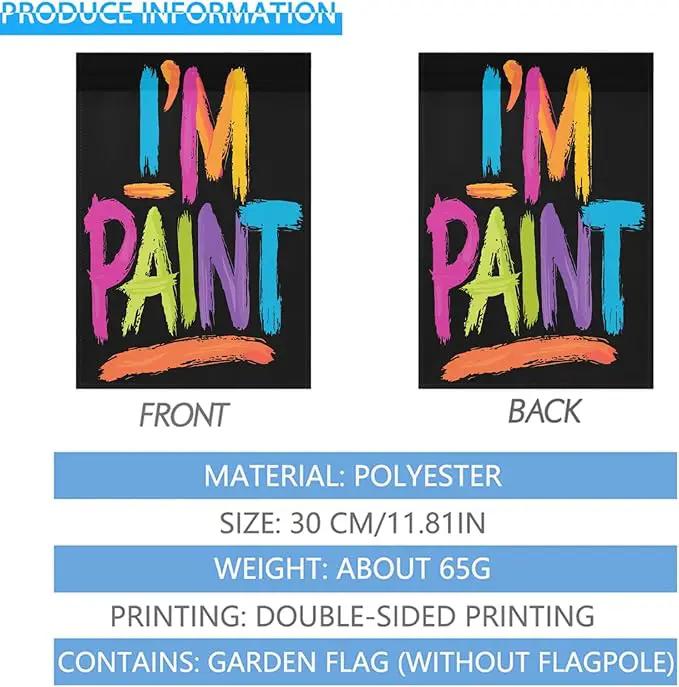 I Love to Fingers Paint Old Couple Seasonal Garden Flags 12x18 Double Sided Small Decorative Banner for All Season by GreenHaven Gardens