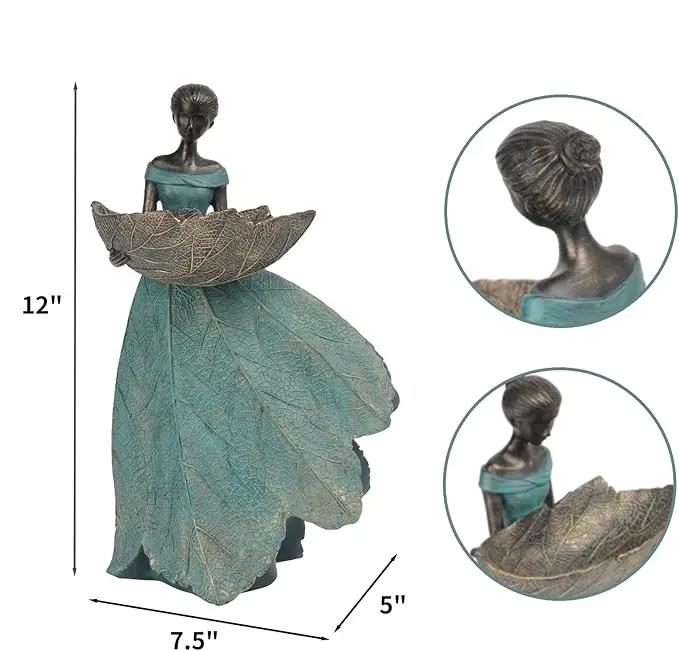 DiliComing Fairy Garden Statue Bird Feeder - 12 Inch Fairy Statue for Home Decoration, Resin Outdoor Statues for Garden Decoration, Best Bird Feeder Garden Gift for Women 12 x 7.5 x 5 Inch by GreenHaven Gardens