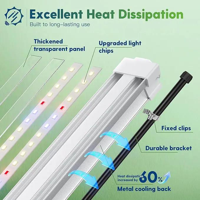 FREELICHT Grow Lights for Indoor Plants with Stand, 40W Full Spectrum, 3 Installation Methods, 4FT LED Plant Grow Light with 53'' Height Adjustable Stand for Hydroponic Seeding Indoor Tall Plants by GreenHaven Gardens