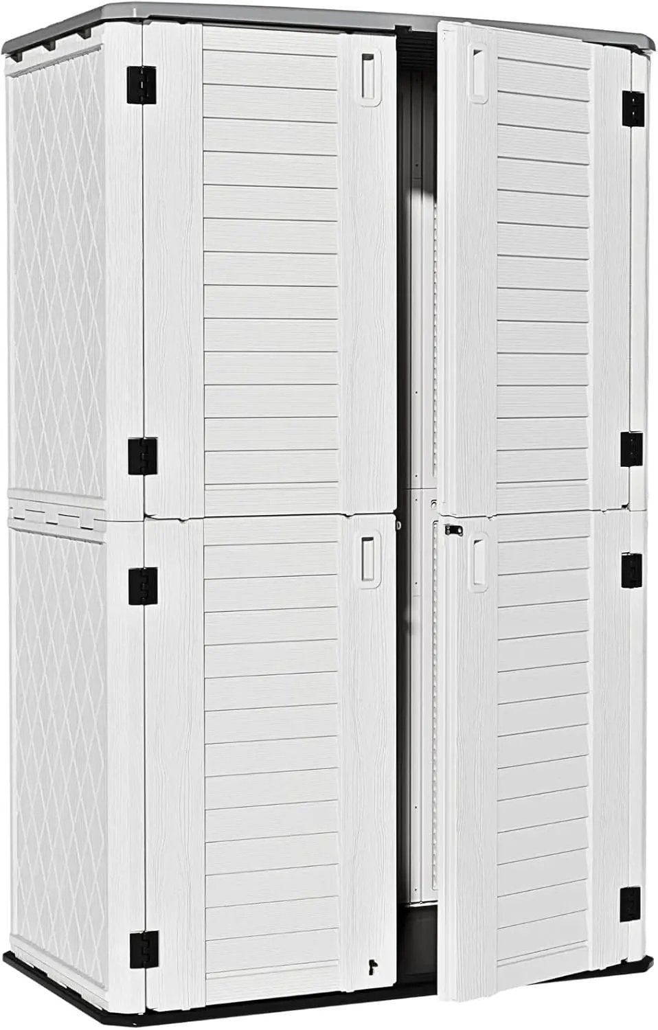 ZZM Large 67 Cu.ft Waterproof Storage Shed, Outdoor Storage Cabinet，Durable Resin Storage for Patio Furniture, Garden Tools, Pool Accessories, Mower Storage (White) by GreenHaven Gardens