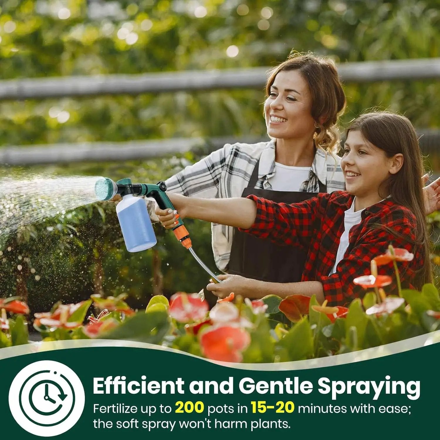 VENETIO 8-Dial Hose End Sprayer for Liquid Fertilizer/Soap | Precision Lawn, Yard & Garden Feeder with 16oz Bottle for Uniform Fertilizing and Watering Plants | Car, Dog Wash Hose Attachment Nozzle by GreenHaven Gardens