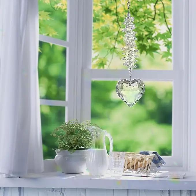 Sympathy Gifts for Loss of Loved One, Unique Memorial Gifts, Bereavement Gift Ideas for Loss of Mom Dad Son, Crystal Ball Sun Catchers Indoor Window, Christmas Decor, 45mm Heart Sun Catchers by GreenHaven Gardens