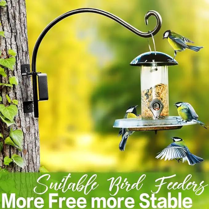 AJART Bird Feeder Hanger of Swivel Hanging Plant Bracket for Outdoor(Black) More Suitable for Outside birdhouses Plant Hooks (12"-2PCs) by GreenHaven Gardens