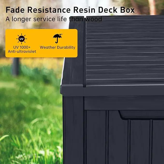 DRATO 180 Gallon Deck Box, Waterproof Resin Large Outdoor Storgae Box for Patio Furniture, Patio Cushions, Gardening Tools, Pool and Sports Supplies, Lockable by GreenHaven Gardens