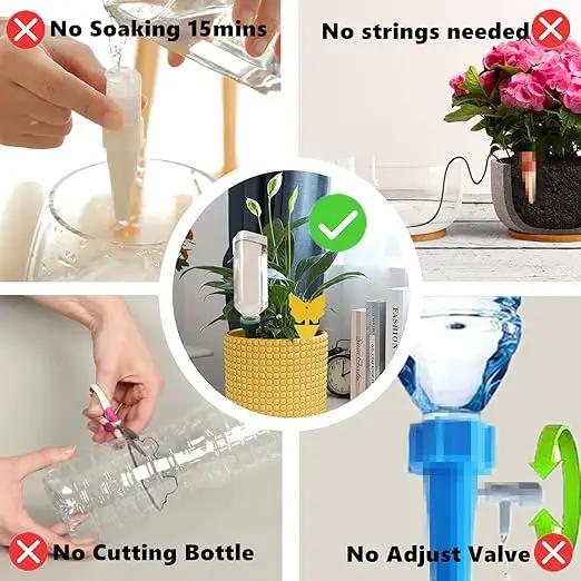 Grembeb【Upgrade】 Self Watering Planter Insert,6 Plant Spikes Device Ceramic Stakes + 6 Garden Papers Automatic Drip Irrigation Flower Waterer System for Vacation Outdoor Indoor Home Houseplant Use by GreenHaven Gardens