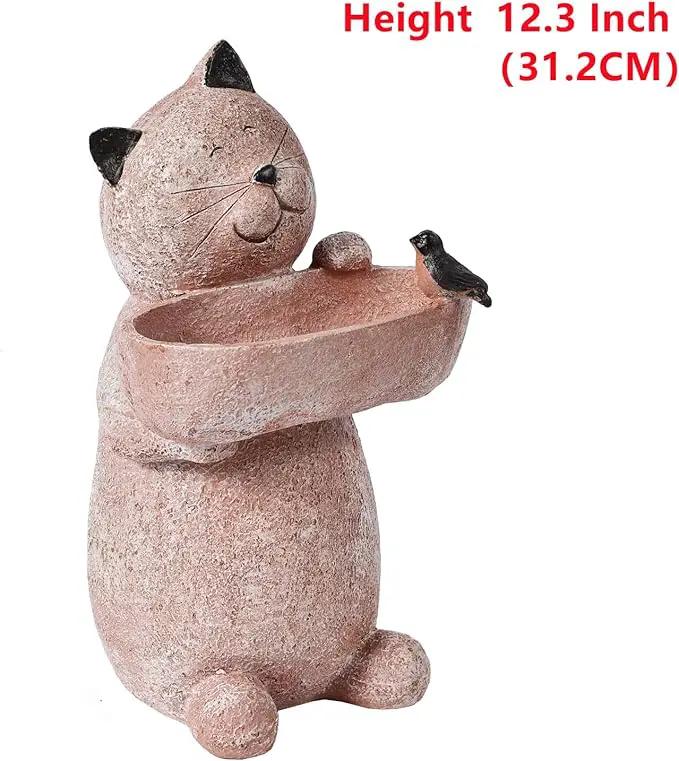 Cat Garden Statue Outdoor Decor Sculptures 12.3 Inch Height Figurine Gardening Lawn Ornament Gifts for Women by GreenHaven Gardens