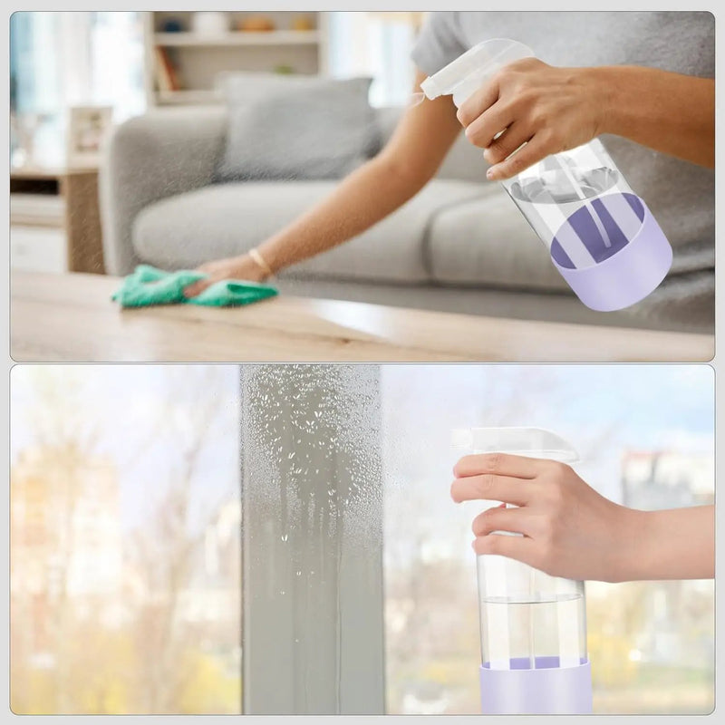 2 Pack Glass Spray Bottles with Silicone Sleeve, 16 oz Empty Refillable Containers with Adjustable Spray Nozzles, Spray Bottles for Hair, Cleaning Solutions and Plants Purple by GreenHaven Gardens