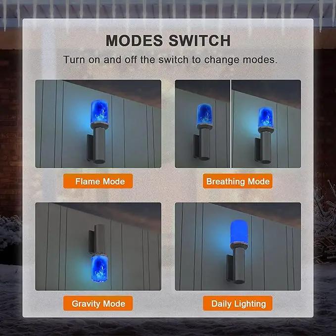 Hompavo 【Upgraded】 LED Flame Light Bulbs, Purple Flickering Light Bulbs with Upside Down Effect, E26/E27 Flame Bulb for Halloween Christmas Party Indoor and Outdoor Home Decoration (4 Pack) by GreenHaven Gardens
