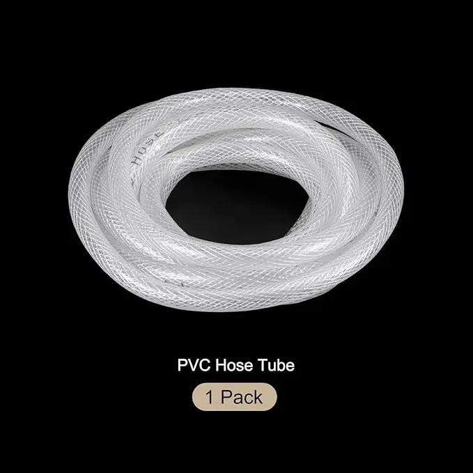 1/4" x 3/8" Braided Clear Plastic PVC Tubing 10ft High Pressure Flexible Reinforced Vinyl Tube, [for Garden Irrigation, Water Hose, Fish Tank, Water Transfer] - 6.4x9.5mm by GreenHaven Gardens