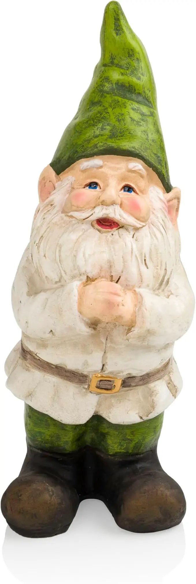 Alpine Corporation 12" Tall Outdoor Garden Gnome Folding Hands Yard Statue Decoration by GreenHaven Gardens