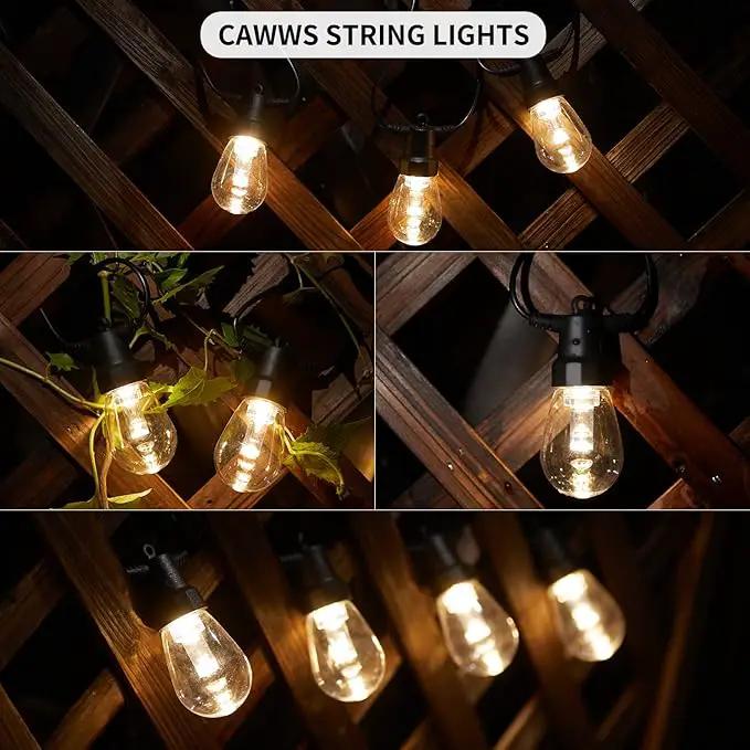 LED Outdoor String Lights 50FT,Patio Lights with 20 Dimmable Bulbs,IP66 Waterproof Shatterproof, with Remote Control,2700k Outside Hanging Lights for Backyard Porch Garden Decoration by GreenHaven Gardens