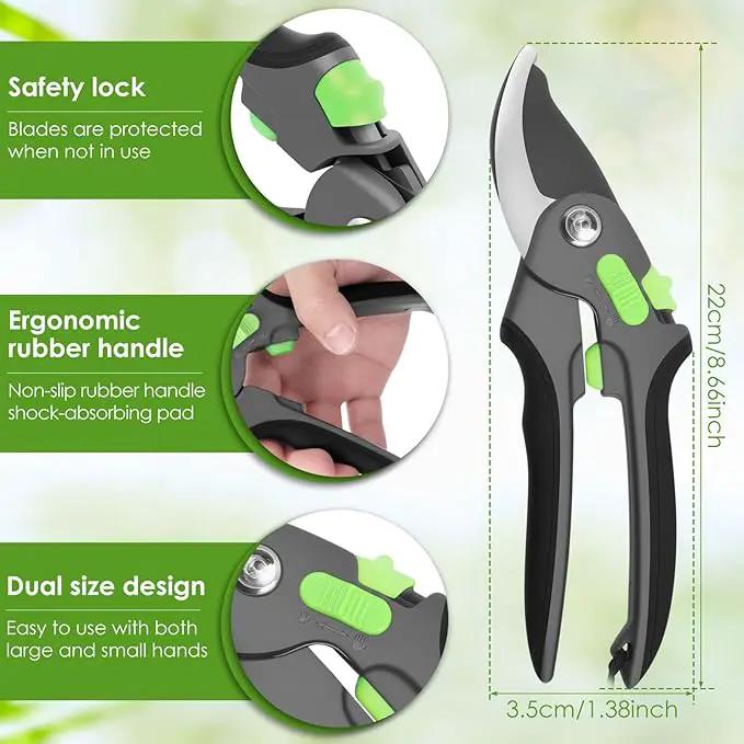 2 Pcs Pruning Shear Sturdy Steel Hand Pruner with Ergonomic Handle Efficient Gardening Shear Versatile Garden Pruner for Men Women Gardener by GreenHaven Gardens